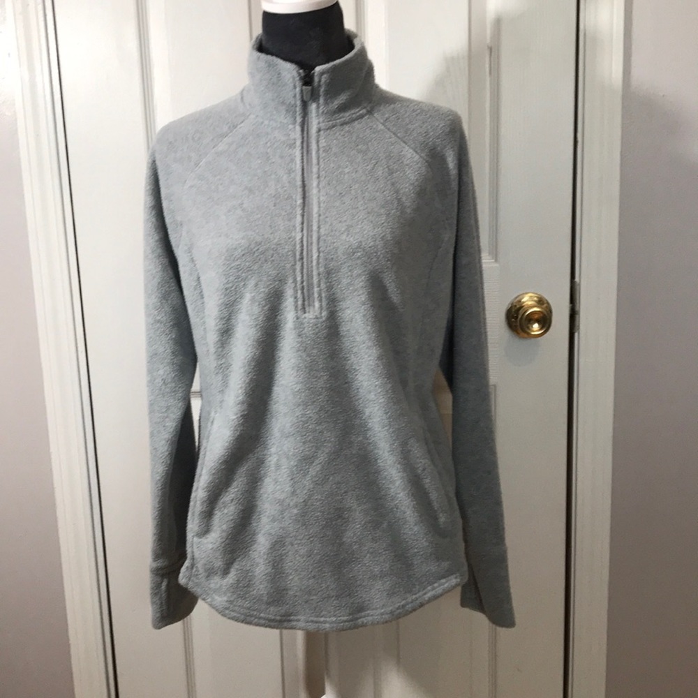 OLD NAVY FLEECE QUARTER ZIP SIZE LARGE PETITE GRAY